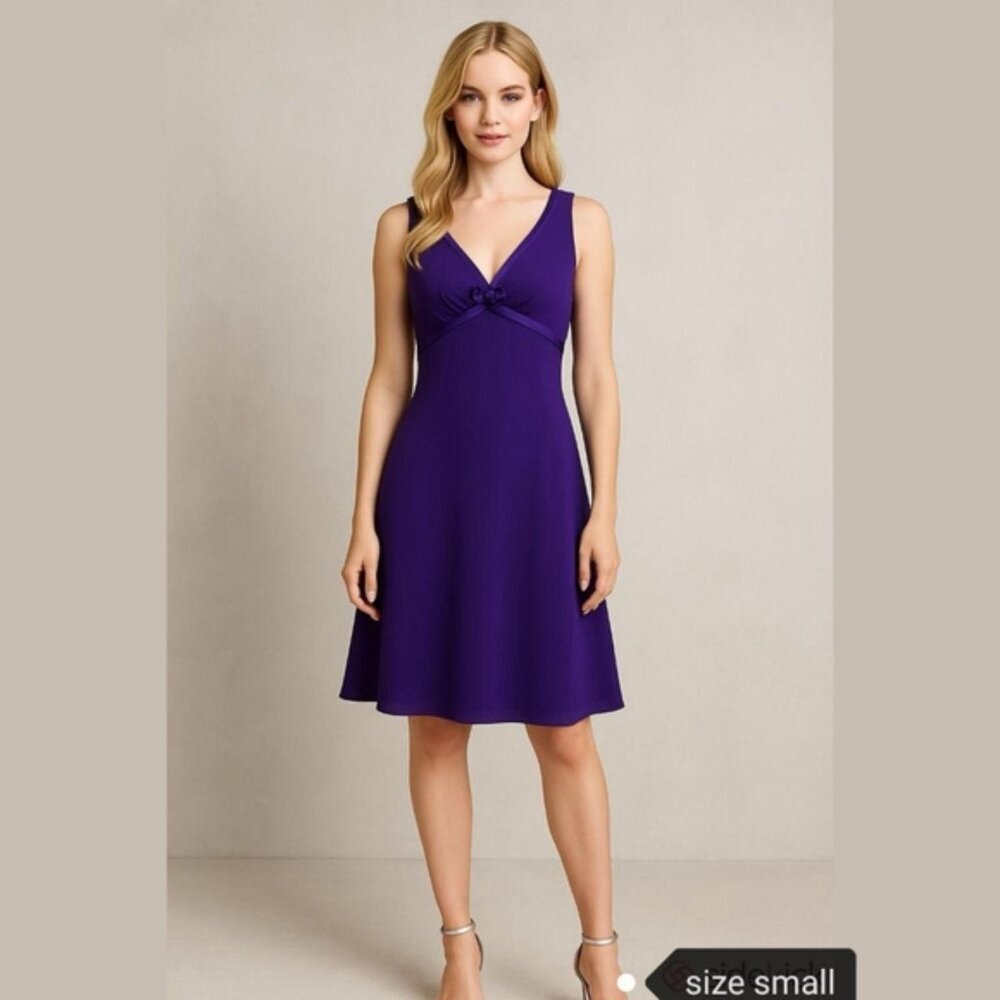 Evan Picone Royal Purple Dress Empire Cut Size...